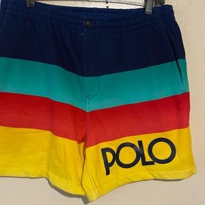 POLO Ralph Lauren Color Block Striped Fleece 6" Shorts Men's Size Large